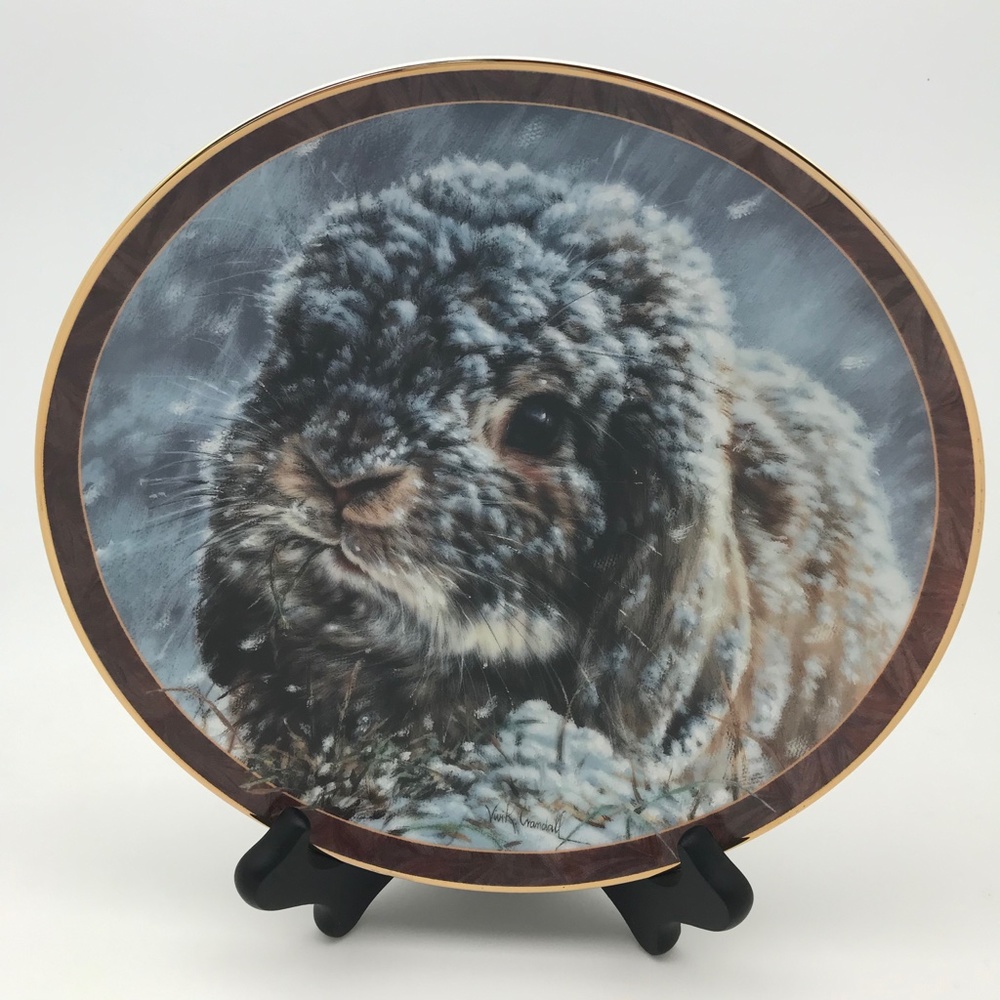 Bradford Exchange Bunny Tales Plate "Snow Bunny"